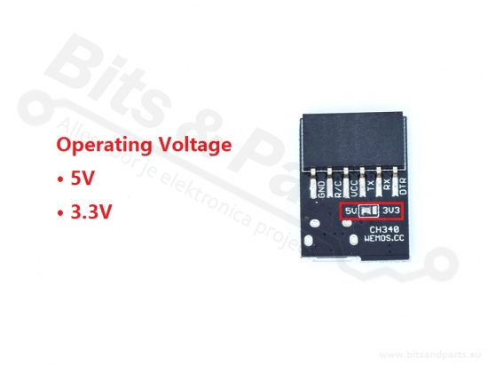 Converter USB to serial UART CH340G breakout 3,3V/5V